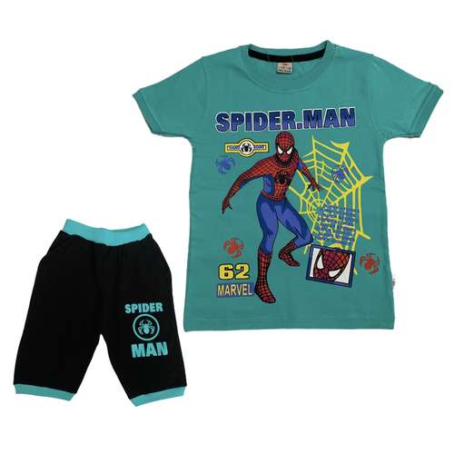 ست تی شرت و شلوارک پسرانه طرح اسپایدرمن کد 866