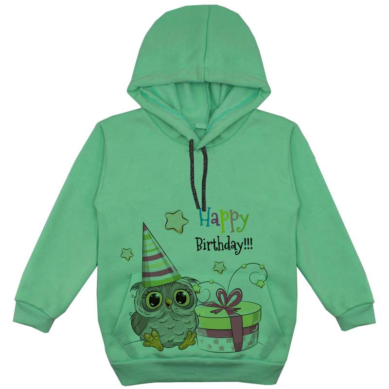 هودی دخترانه مدل جغد و کادو کد F87 رنگ سبز