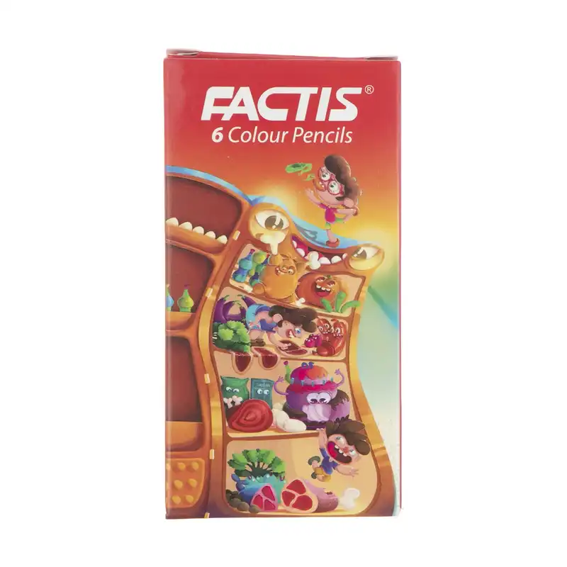 مداد رنگی فکتیس 6 رنگ مدل کوتاه کد 43495