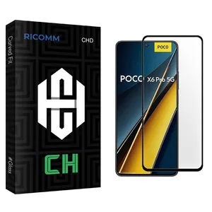 محافظ صفحه نمایش شیشه ای ریکام مدل CH FullGlue مناسب برای گوشی موبایل شیائومی poco x6 pro