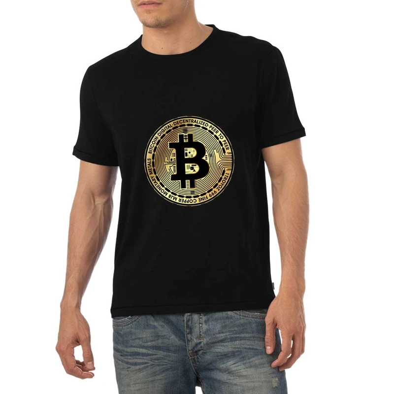 تی‌شرت آستین کوتاه یقه گرد مردانه مدل بیت کوین کد 6390