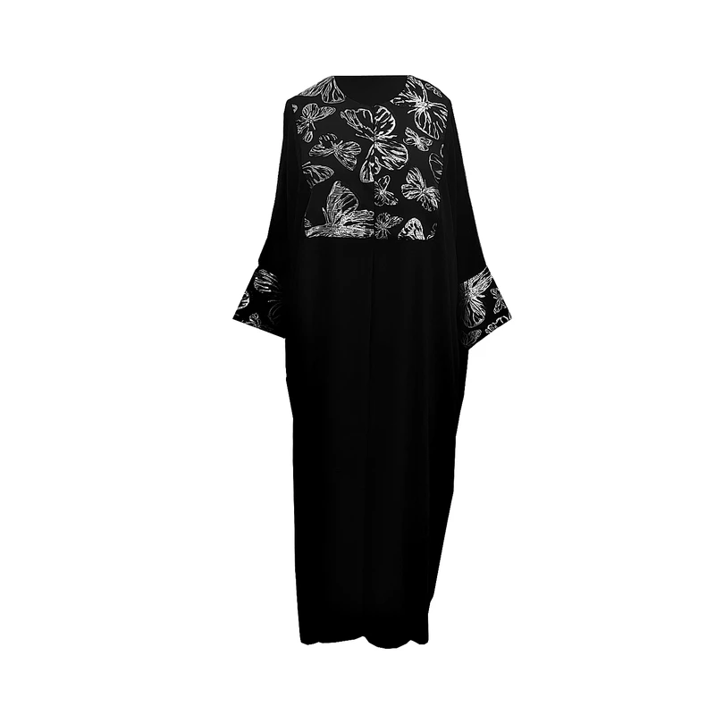 مانتو عبایی زنانه مدل پروانه ژاکارد مچ دکمه دار