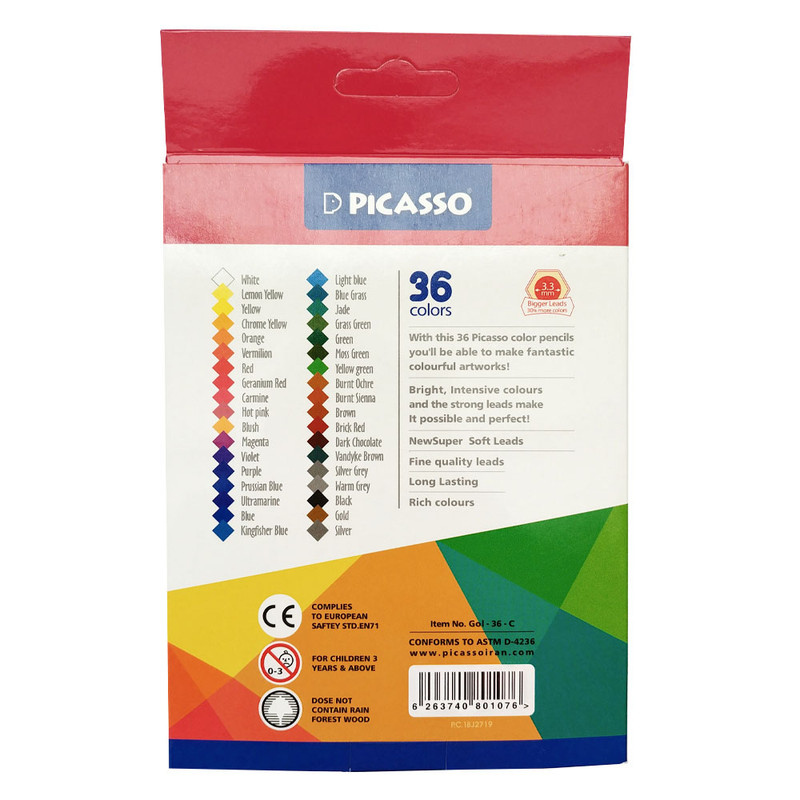 مداد رنگی 36 رنگ پیکاسو مدل sheep کد 18J2719