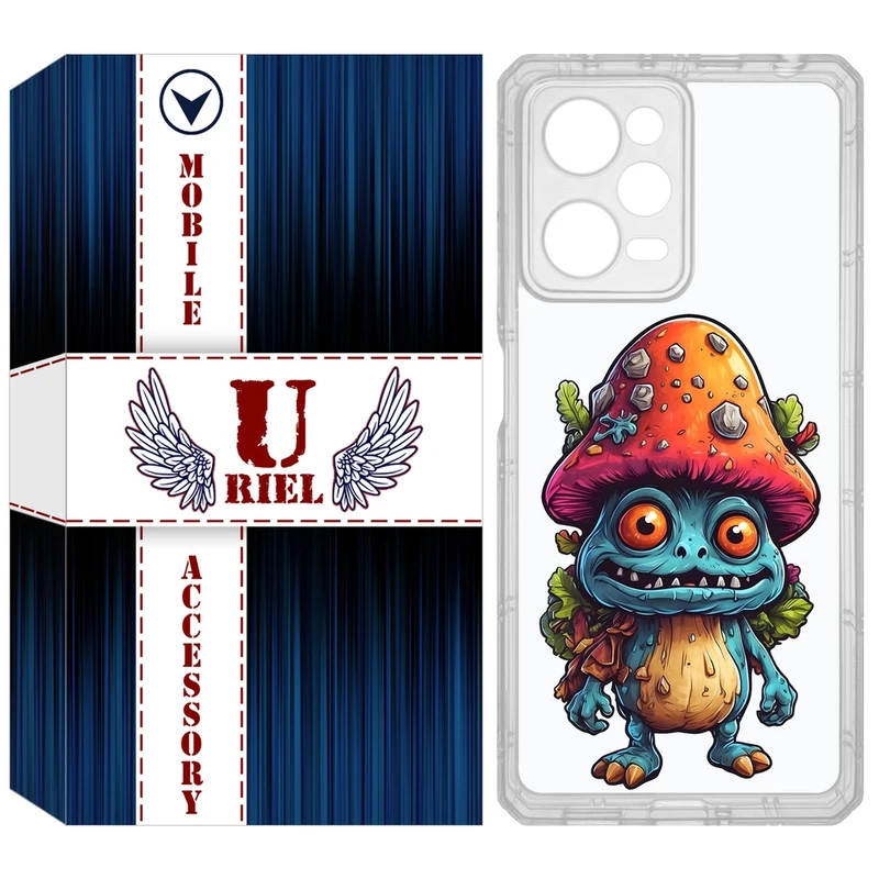 کاور یوریل مدل Clear کد 47 طرح قارچ مناسب برای گوشی موبایل شیائومی Poco X5 Pro / Redmi Note 12 Pro / Note 12 Pro Plus