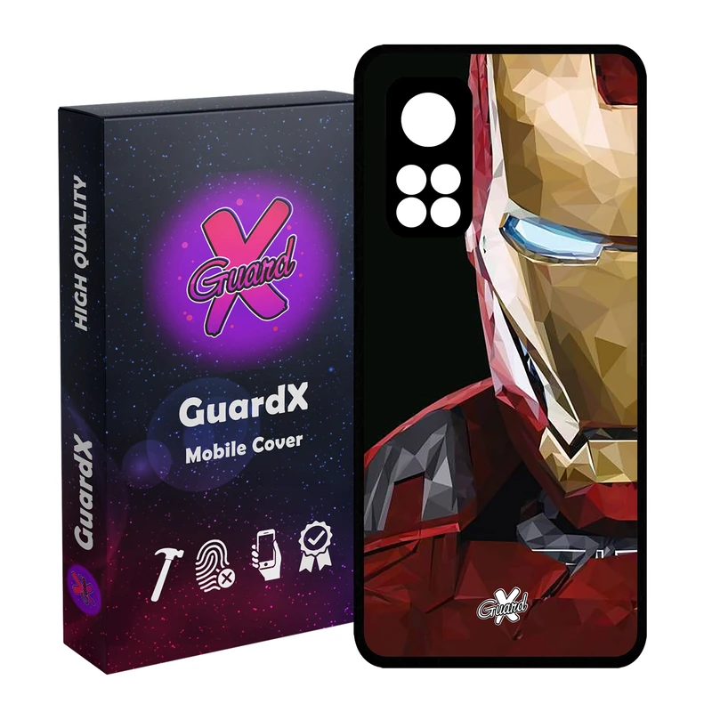 کاور گارد ایکس طرح Iron Man مدل Glass10048 مناسب برای گوشی موبایل شیائومی Mi 10T / Mi 10T Pro
