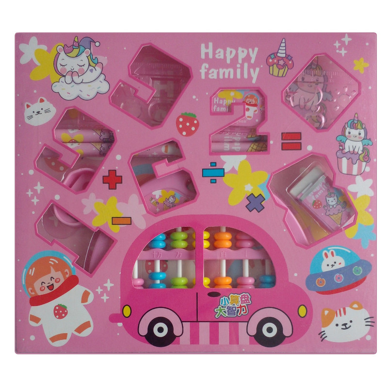 بسته لوازم التحریر مدل Happy family مجموعه 6 عددی