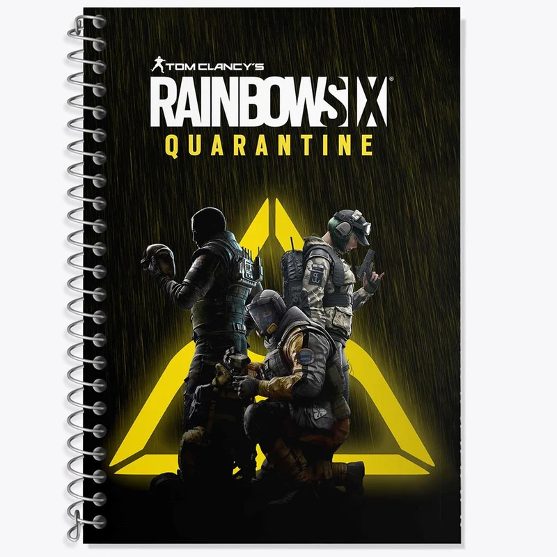 دفتر زبان 50 برگ خندالو مدل دو خط طرح رینبو سیکس Rainbow Six کد 10323
