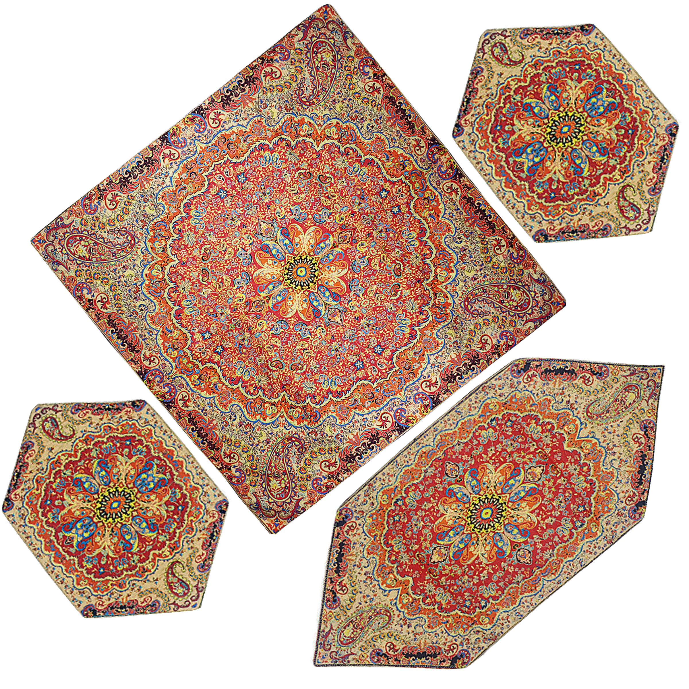 ست 4 تکه رومیزی ترمه مدل دیبا کد RS4-4