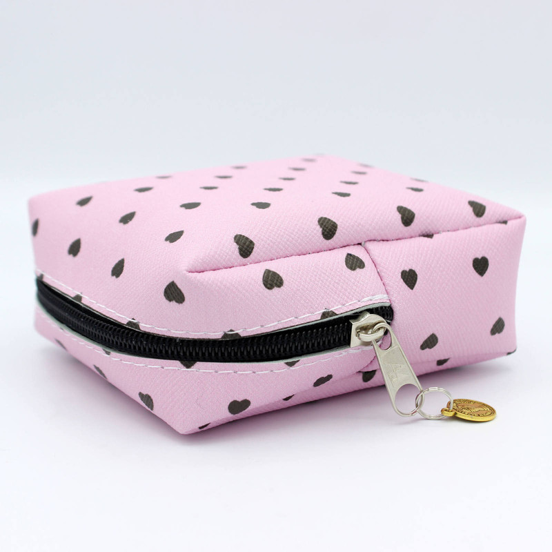 کیف لوازم آرایش زنانه طرح قلب مدل 003 مجموعه 3 عددی