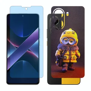 Glass Together model matte anti blue screen protector suitable for Xiaomi Poco X7 Pro mobile phone with back cover sticker