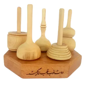 فرفره چوبی مدل نفیس  کد WST58 به همراه استند مجموعه 6 عددی