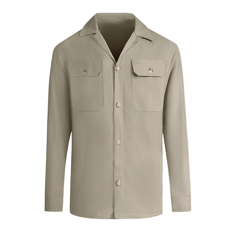 پیراهن آستین بلند مردانه کروم مدل دو جیب 2413905