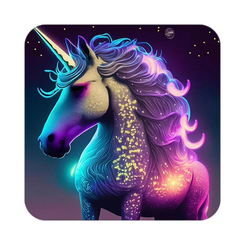 زیر لیوانی کاکتی طرح اسب تک شاخ و یونیکورن مدل mp31805