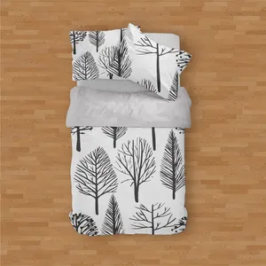 سرویس خواب مدوپد طرح درخت خشک مدل PAT00044 یک نفره 4 تکه