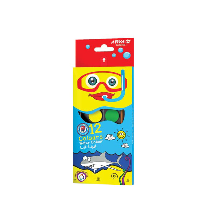 آبرنگ 12 رنگ آریا مدل کمان کد 5008-7