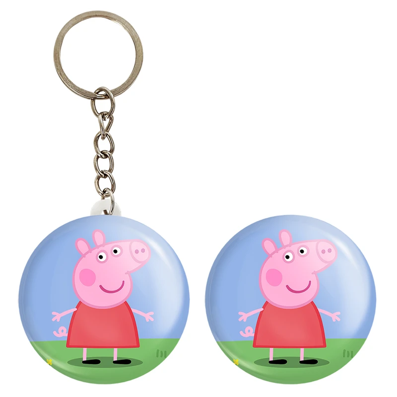 پیکسل خندالو مدل پپا انیمه پپاپیک Peppa pig کد 22067 به همراه جاکلیدی