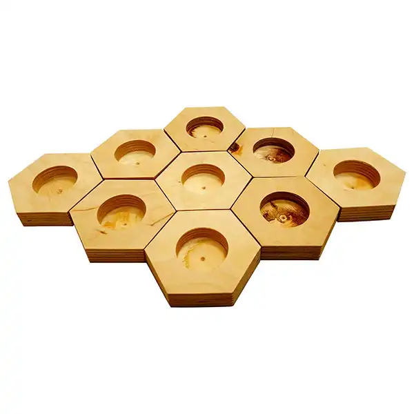 جاشمعی چوبی مدل کندو مجموعه 9 عددی