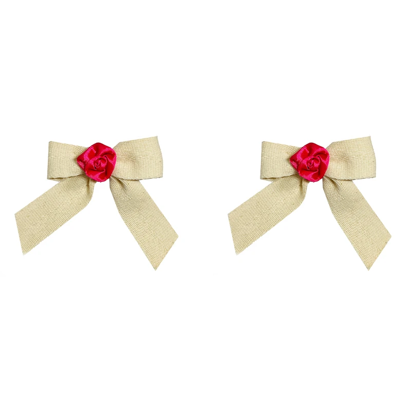 گیره مو دخترانه مدل پاپیون کنفی  گل بسته 2 عددی