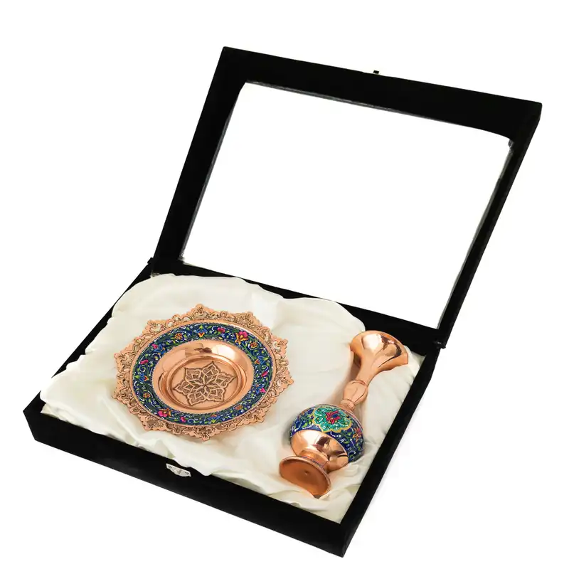 ست گلدان و بشقاب مسی مدل پرداز JPS12