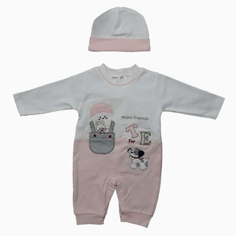 ست سرهمی و کلاه نوزادی مدل 009