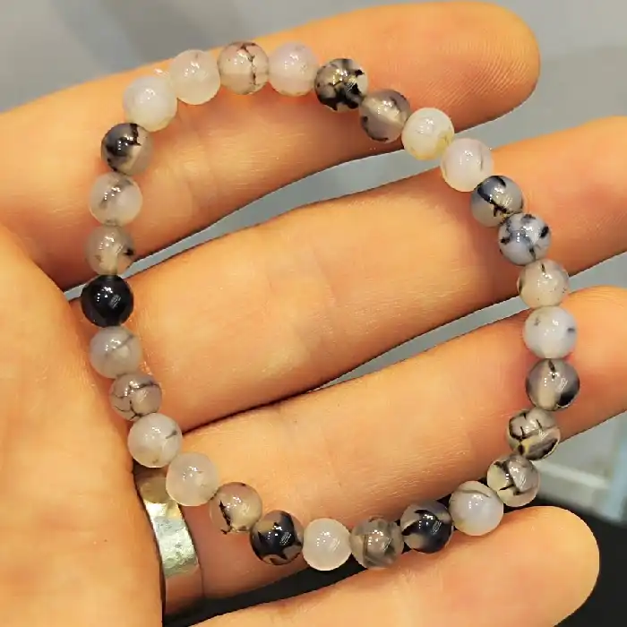 دستبند مدل سنگ عقیق شجر کد ۶۰۰