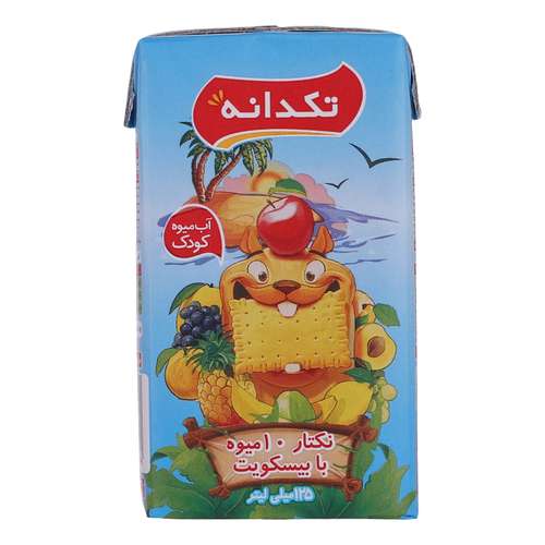 آبمیوه ده میوه به همراه بیسکوییت تکدانه - 125 میلی‌لیتر 