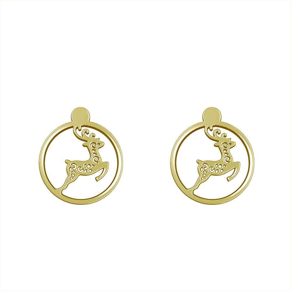 گوشواره طلا 18 عیار زنانه مدوپد مدل گوزن کد GA1-11595