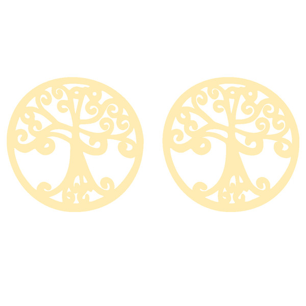 گوشواره طلا 18 عیار زنانه کرابو طرح درخت مدل Kr3793