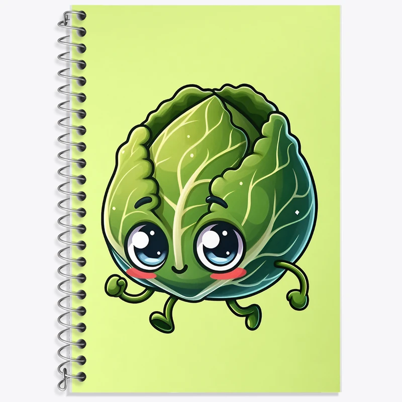 دفتر زبان 50 برگ خندالو مدل سه خط طرح کاهو بامزه کد F7671