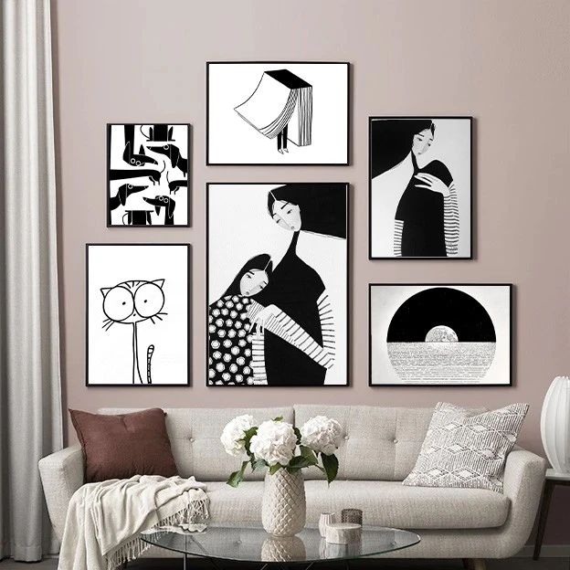 تابلو بکلیت طرح دکوری و مدرن چهره ژستیک مینیمال مدل B-bu3790 مجموعه 6 عددی