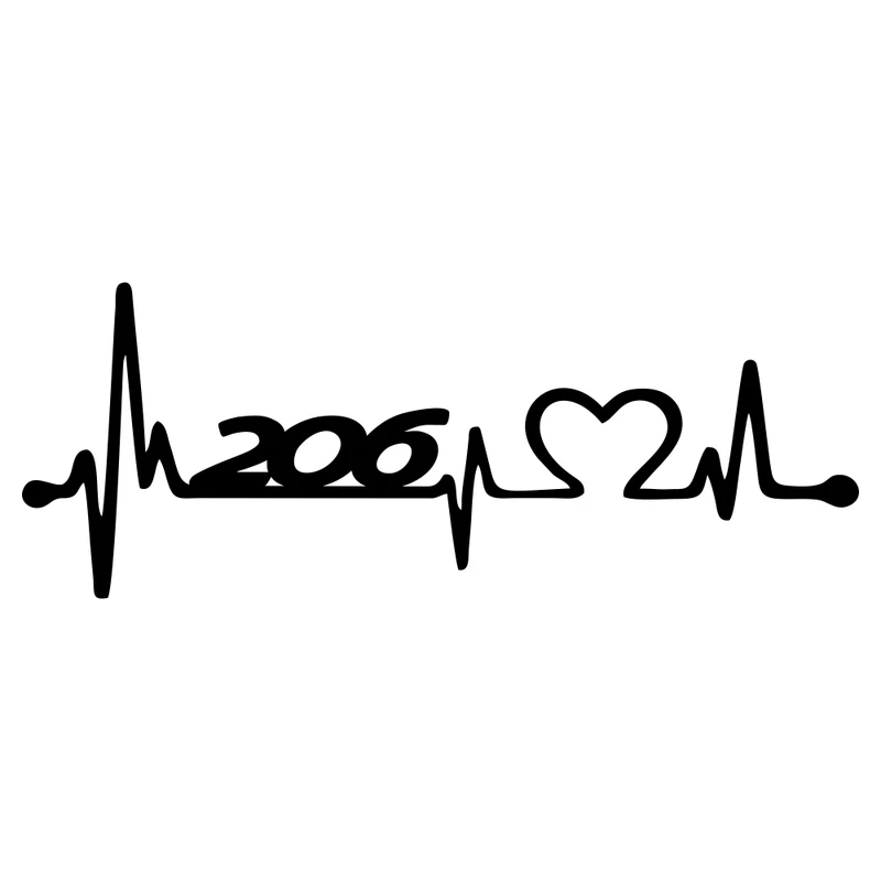 برچسب بدنه خودرو ماتریسیو طرح ضربان قلب 206 کد M18