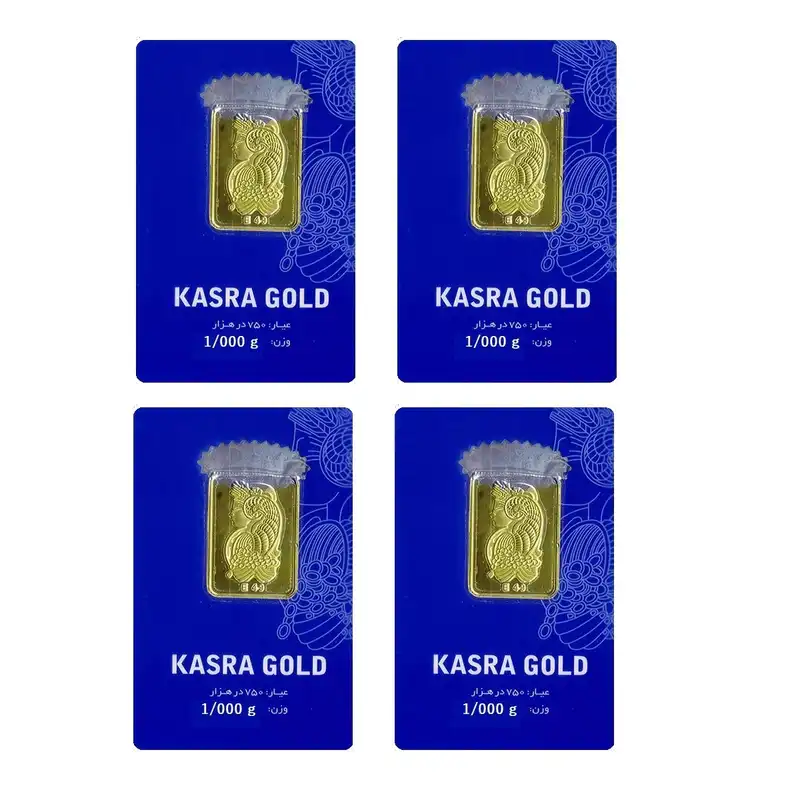 طلا گرمی 18 عیار گالری طلای نجفپور مدل k-4  بسته 4 عددی