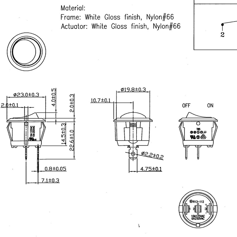 کلید راکر مدل R13-112A5