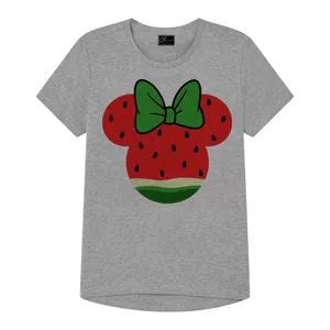 تی شرت دخترانه مدل یلدایی کد J79 رنگ طوسی