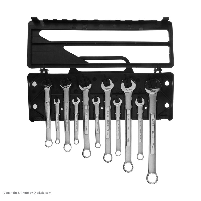 مجموعه ۱۱ عددی آچار یکسر رینگی یکسر تخت جنیوس تولز مدل HS-011M