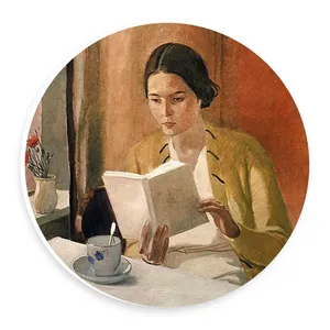  دیوارکوب طرح بانوی کتابخوان و میز صبحانه مدل wtb712