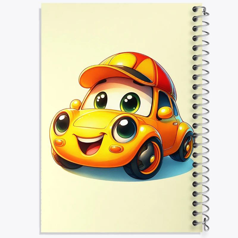 دفتر شطرنجی 50 برگ خندالو طرح ماشین زرد کیوت کد F7979