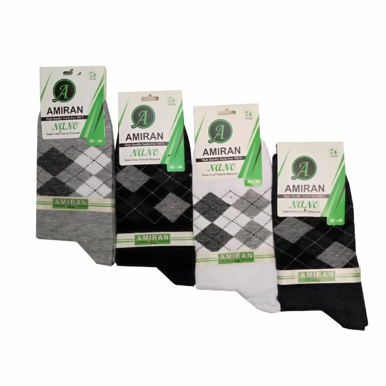 جوراب ساق بلند مردانه مدل کلاسیک بسته 4 عددی