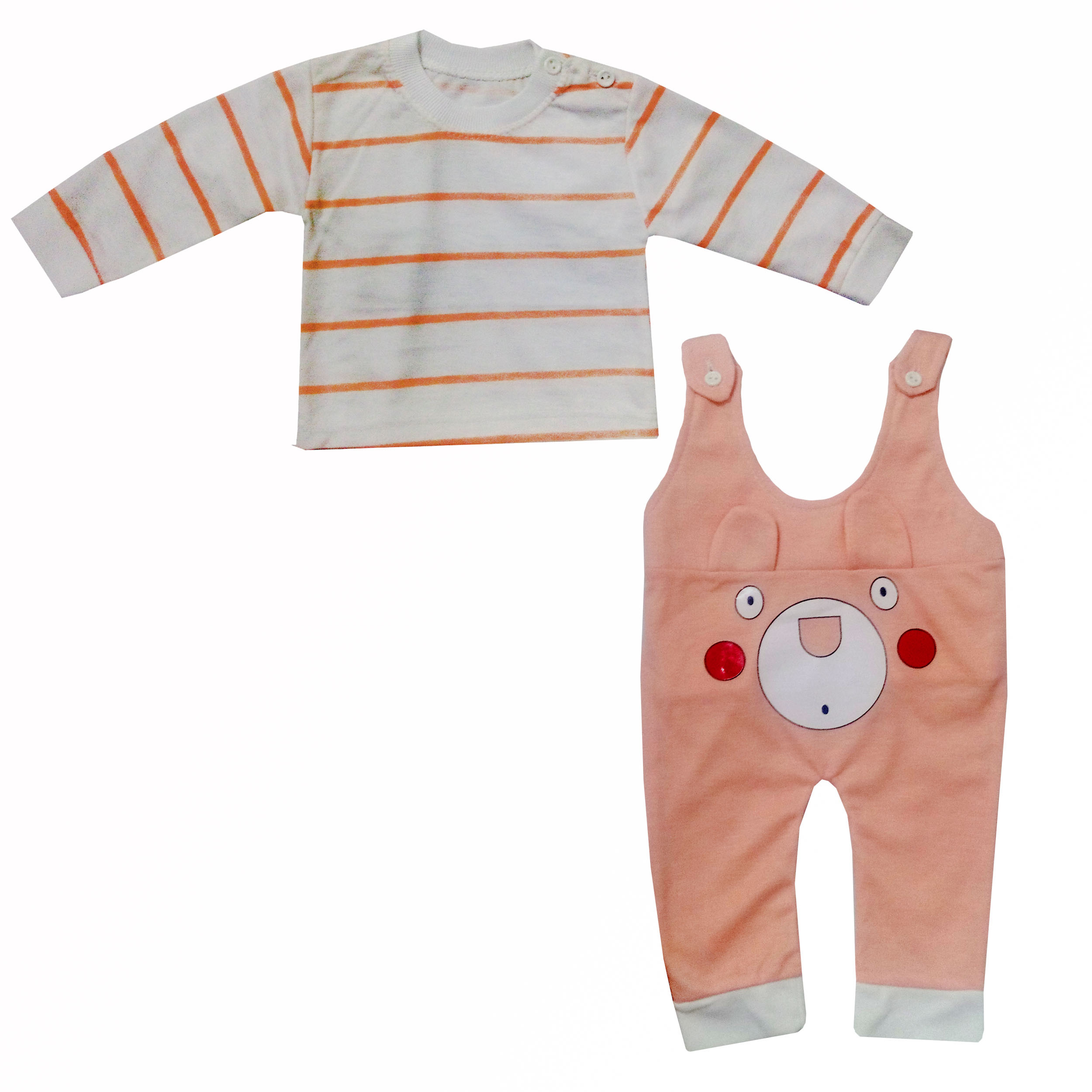 ست تی شرت و سرهمی نوزادی مدل سمور کد 003