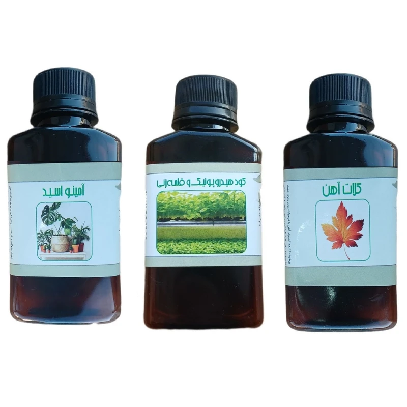 کود مایع امینو اسید و کلات آهن و کود هیدروپونیک و قلمه مدل life drop حجم 110 میلی لیتر بسته 3 عددی