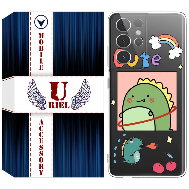کاور یوریل مدل Clear کد 20 طرح دایناسور مناسب برای گوشی موبایل سامسونگ Galaxy S21 Ultra