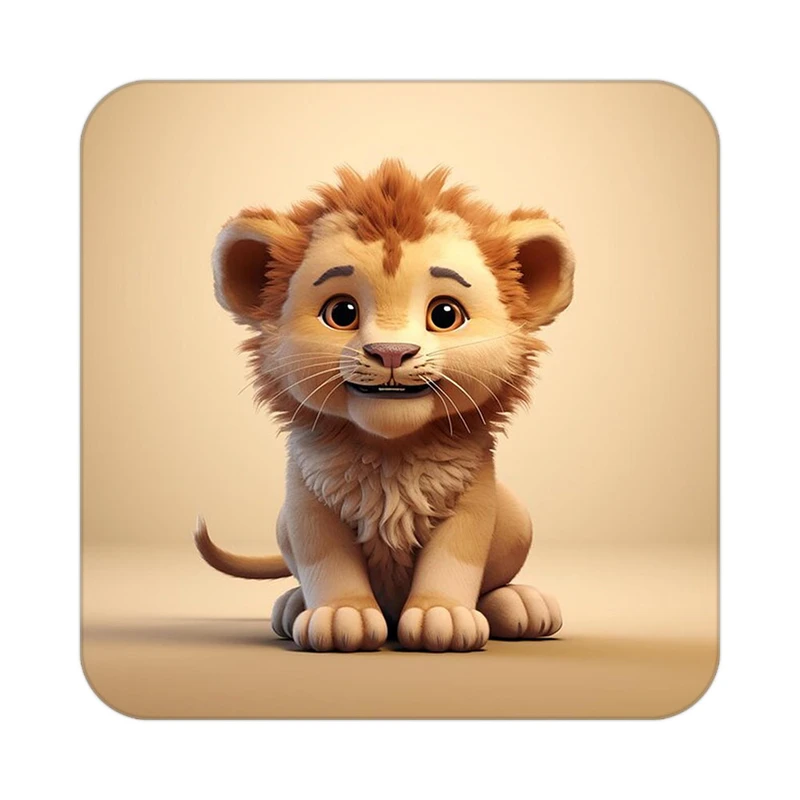 زیر لیوانی کاکتی طرح شیر مدل mp22898