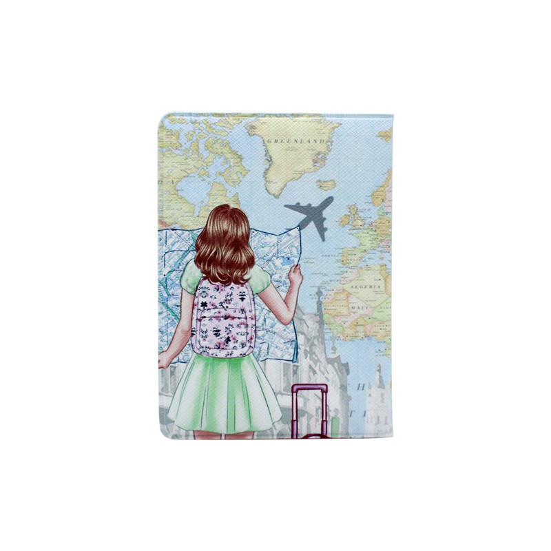 جلد پاسپورت زنانه مدل نقشه سفر کد A497