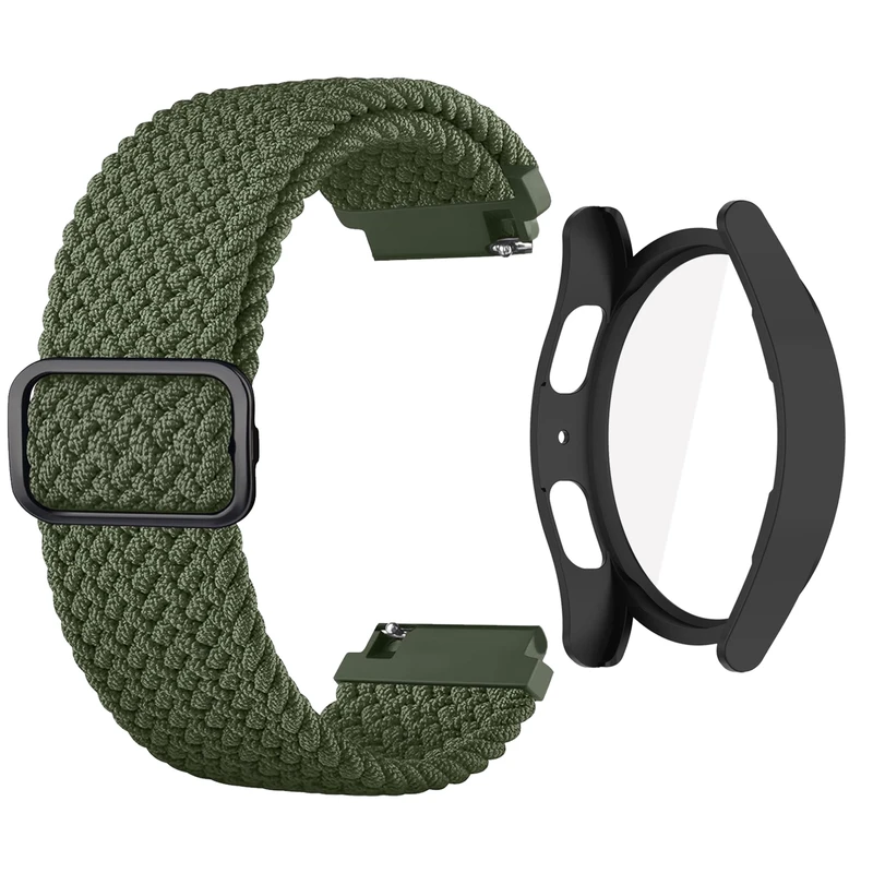 بند آکوآرا مدل Woven BK-GRD مناسب برای ساعت هوشمند سامسونگ Galaxy Watch 4 40mm به همراه کاور