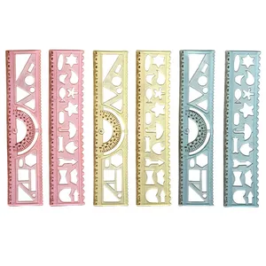 خط‌کش 20 سانتی‌متری مدل ژله ای نقاله دار بسته 6 عددی