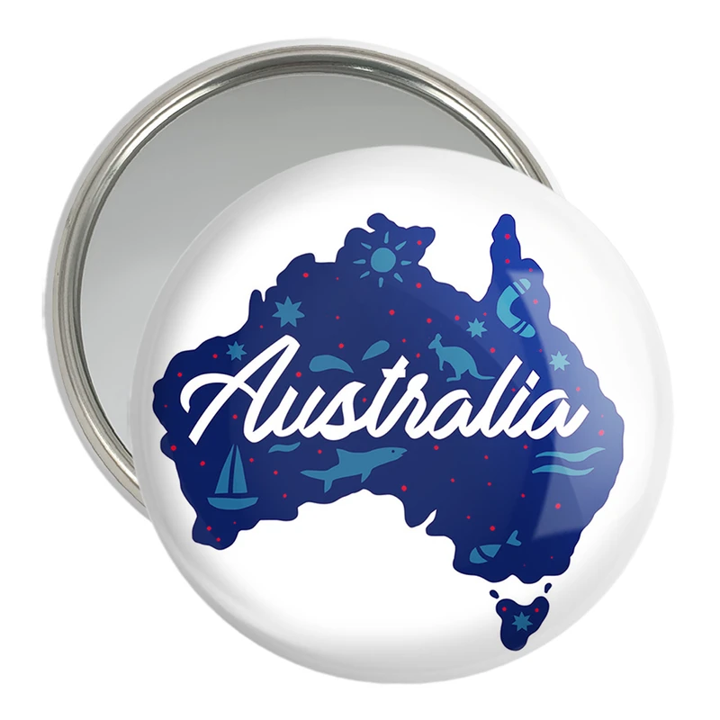 آینه جیبی خندالو مدل پرچم استرالیا  کد 20628