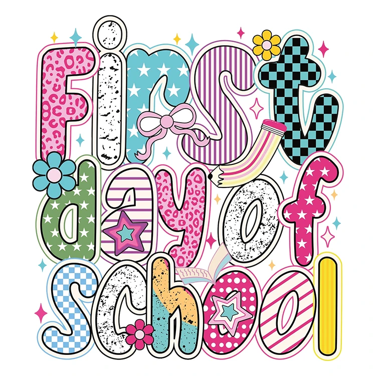 استیکر پارچه و لباس پاد آفرین مدل اولین روز مدرسه کد S2496