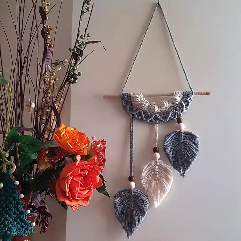 آویز بافتنی مدل مکرومه MacHang379