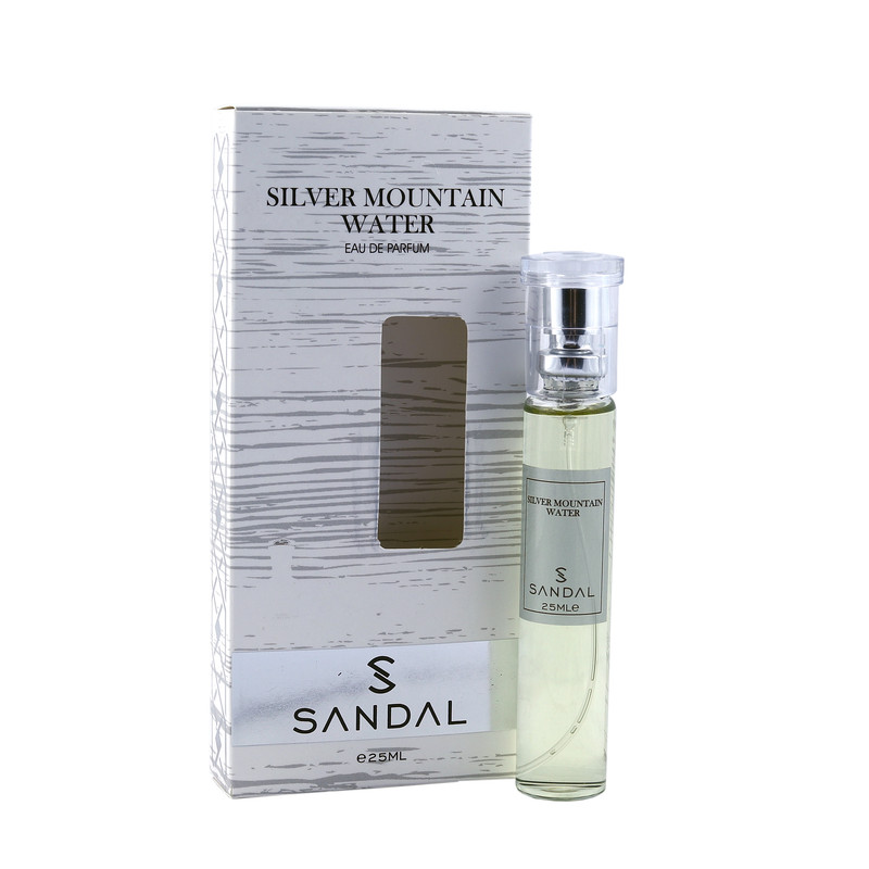 عطر جیبی مردانه صندل مدل سیلور واتر حجم 25 میلی لیتر