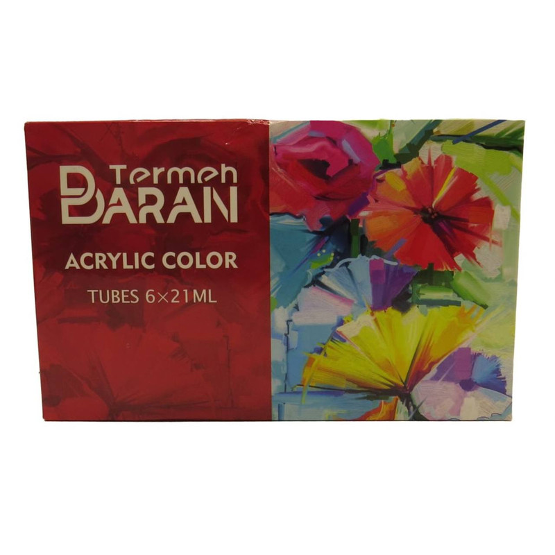 رنگ اکریلیک ترمه باران مدل as-987 بسته 6 عددی حجم 21 میلی لیتر